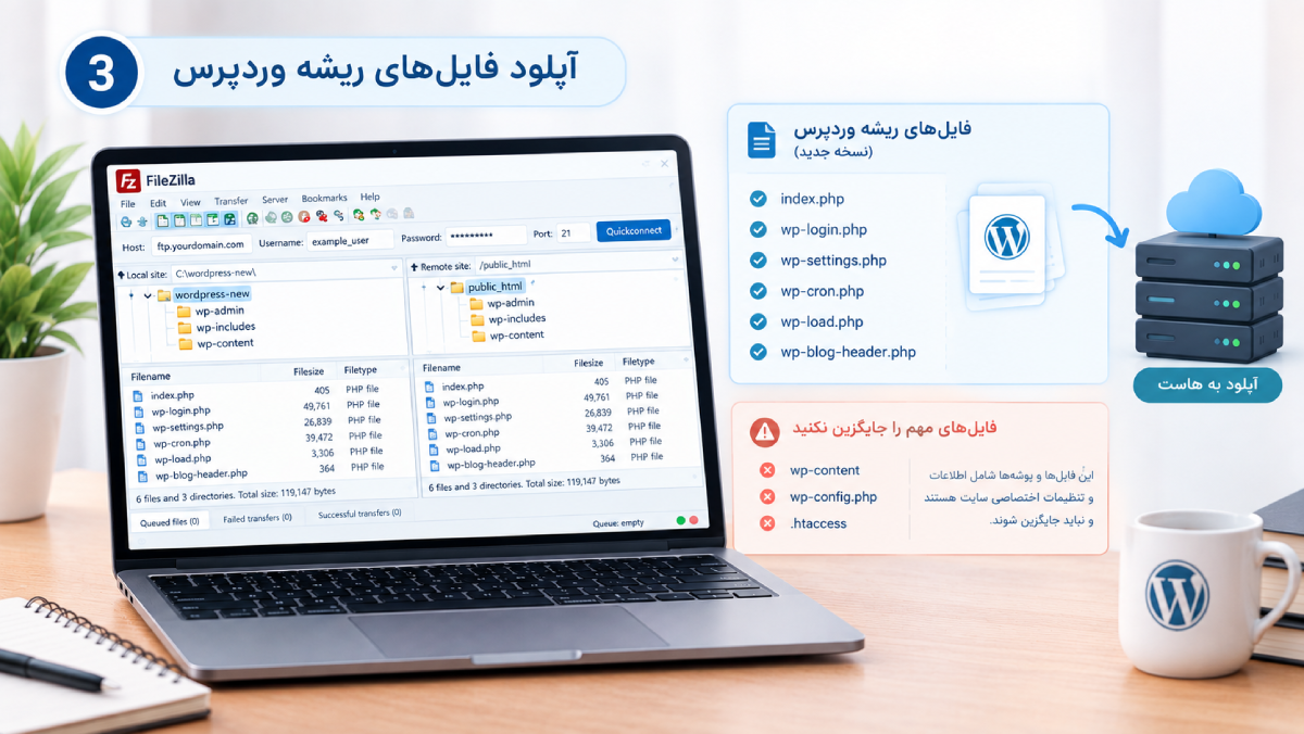 آپدیت دستی وردپرس: آموزش تصویری با FTP و cPanel 9 word image 15902 6